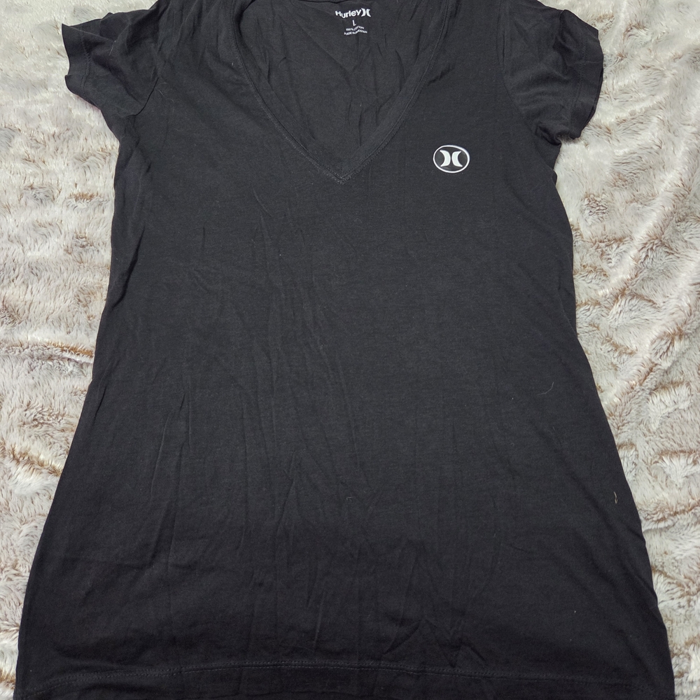 Hurley Women's Black V-Neck Top